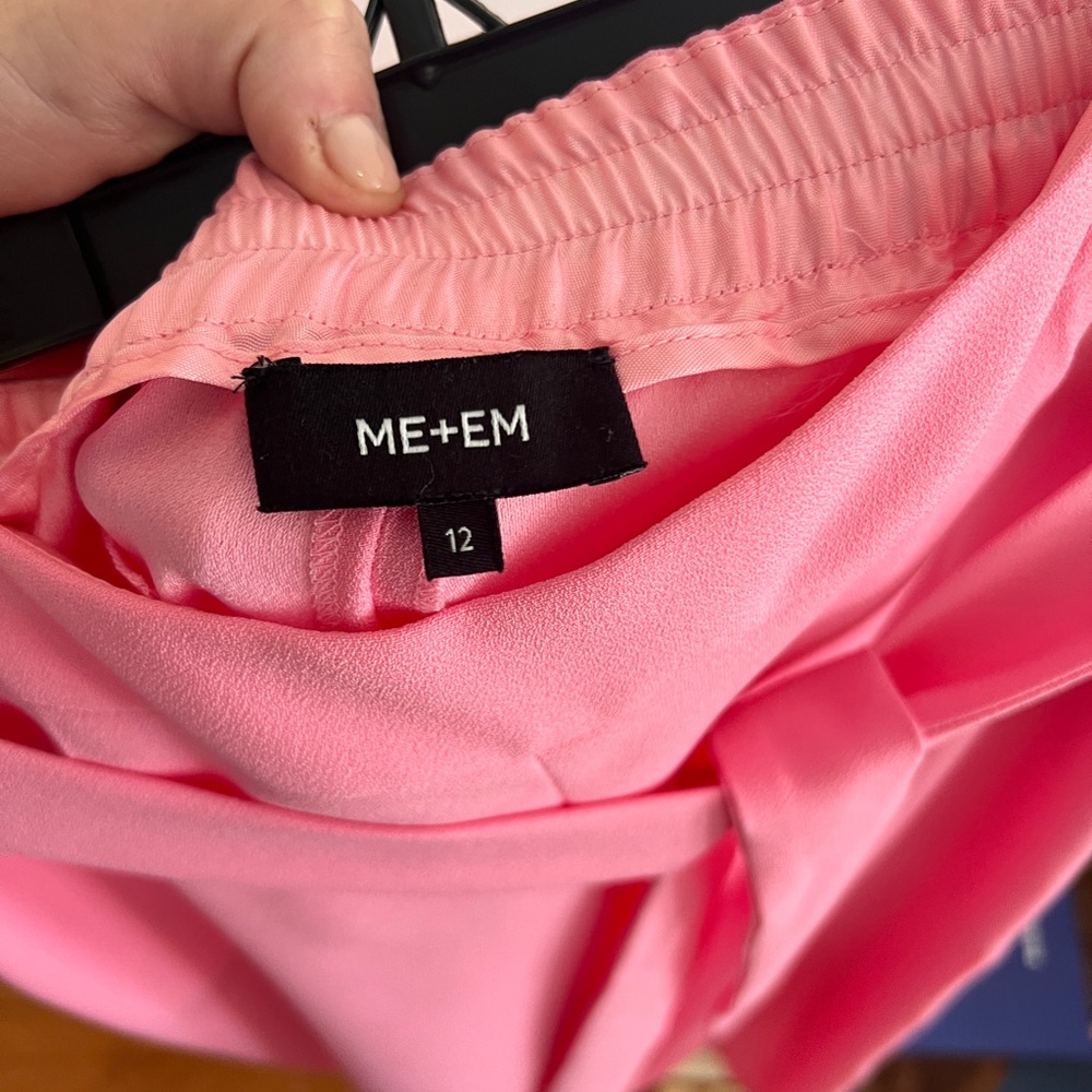 Me + Em Pink Wide Leg Waist Tie Trousers - Picture 9 of 9